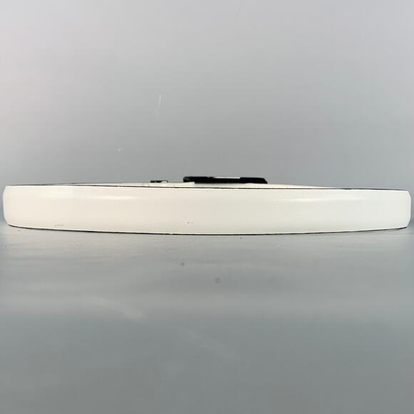 WCM NEW YORK Size M White Leather Belt - Picture 3 of 8